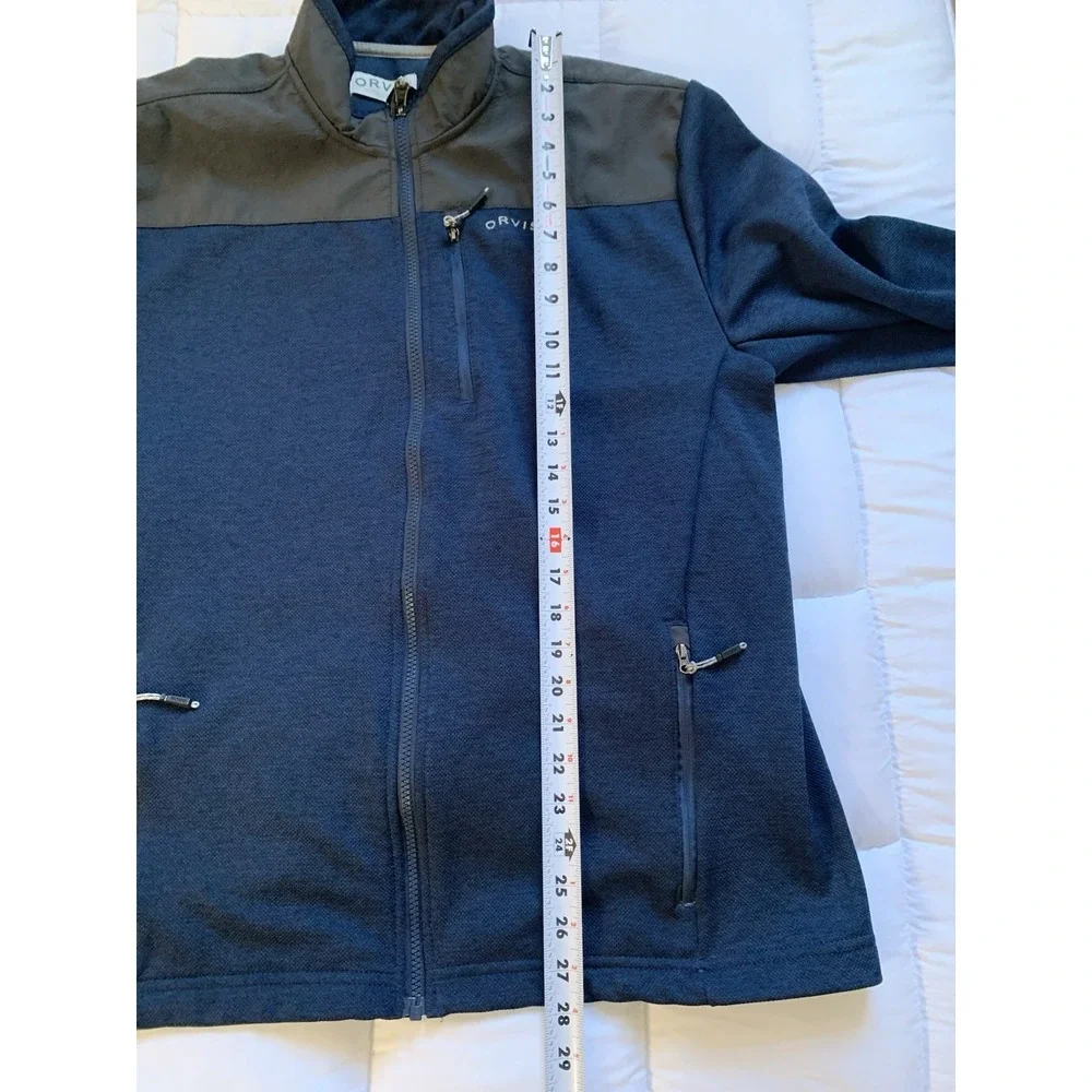 ORVIS Men's Bonded Mesh Fleece Full Zip Jacket ~ Blue ~‎ Size Large